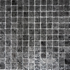 Mosaïque de verre Carreau de carrelage argenté anthracite noir Structure aspect métal MOS63-CM-4BL12
