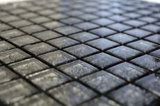 Motif manuel Carreau de mosaïque de verre translucide Crystal noir structure MOS126-8BL17_m