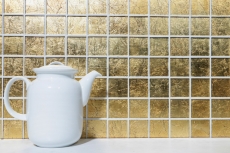 Mosaïque de verre or Carreau de mosaïque Structure Miroir de carrelage Cuisine Paroi de douche MOS120-0746