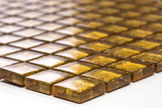 Mosaïque de verre or Carreau de mosaïque structure Carrelage cuisine Paroi de douche MOS120-0782