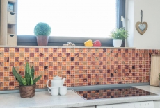 Mosaïque de verre orange Carreau de mosaïque Sunrise Carrelage cuisine Paroi de douche MOS88-8SRO