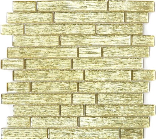Motif manuel Carreau de mosaïque composite translucide en verre Crystal Chic or MOS86-8CGO_m