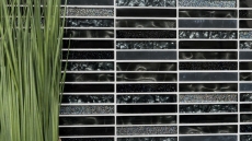 Mosaïque de verre en bâtonnets Carreaux de mosaïque gris scintillant anthracite noir MOS87-STNB