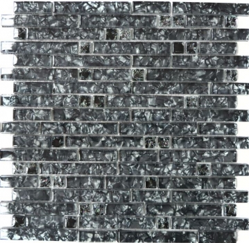 Mosaïque de verre Baguettes Carreaux de mosaïque gris anthracite noir MOS87-MV718