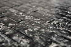 Mosaïque de verre Baguettes Carreaux de mosaïque gris anthracite noir MOS87-MV718