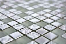Motif manuel Carreau de mosaïque translucide en verre Crystal EP argenté verre givré MOS92-0217_m