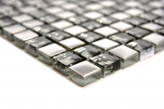 Motif à main Carreau de mosaïque translucide en verre Crystal EP argent verre BAD WC cuisine MUR MOS92-0218_m