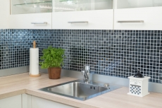 Lüster Luxe Deluxe Carreaux de mosaïque de verre Crystal graphite noir MOS88-8LU89