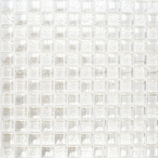 Motif manuel Carreau de mosaïque Translucide blanc Mosaïque de verre Crystal Lüster blanc MOS88-8LU90_m