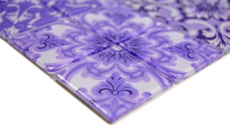 Motif à main Retro Vintage Carreau de mosaïque Translucide violet Mosaïque de verre Crystal ITALY MOS68-Retro-I_m
