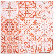 Motif à main Retro Vintage Carreau de mosaïque Translucide rouge Mosaïque de verre Crystal SWISS MOS68-Retro-SW_m