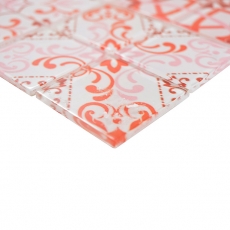 Mosaïque rétro vintage rouge translucide Mosaïque de verre Crystal SWISS MOS68-Retro-SW_f | 10 tapis de mosaïque