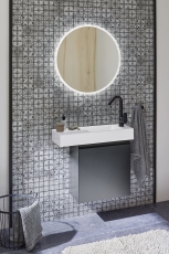 Mosaïque de verre Rétro Vintage Carrelage blanc gris Mur de cuisine MOS68-Retro-G