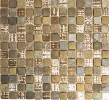 Motif main Retro Vintage Carreau de mosaïque Translucide beige marron gris Mosaïque de verre Crystal pierre rustique MOS82-1206_m