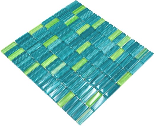 Mosaïque de verre Mosaïque Style Bâtonnets bouteilles vert turquoise kiwi Fond de cuisine MOS77-0508
