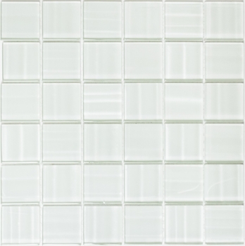 Carreau de mosaïque translucide blanc Mosaïque de verre Crystal Hologram code-barres blanc MOS110-0104_f | 10 tapis de mosaïque