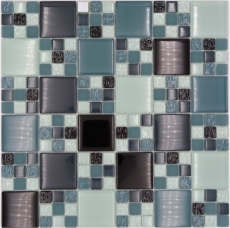 Mosaïque de verre Carreaux de mosaïque gris noir anthracite MOS78-0204
