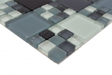 Mosaïque de verre Carreaux de mosaïque gris noir anthracite MOS78-0204