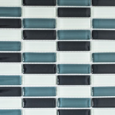 Mosaïque de verre Baguettes Carreaux de mosaïque blanc gris noir SALLE DE BAINS WC CUISINE MUR MOS77-0204
