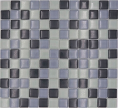 Mosaïque de verre Carreaux de mosaïque blanc gris anthracite BAD WC cuisine MUR MOS72-0204