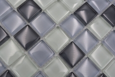 Mosaïque de verre Carreaux de mosaïque blanc gris anthracite BAD WC cuisine MUR MOS72-0204