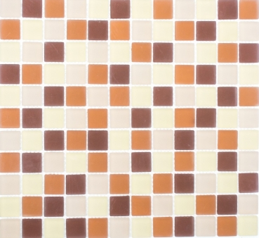 Motif à main Carreau de mosaïque translucide brun Mosaïque de verre Crystal brun mat givré MOS72-1311_m