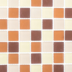 Motif à main Carreau de mosaïque translucide brun Mosaïque de verre Crystal brun mat givré MOS72-1311_m