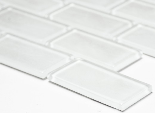 Carreaux de mosaïque composite blanc avec point Brick Mosaïque de verre SALLE DE BAINS WC CUISINE MUR MOS66-0102