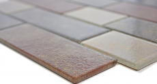 Carreau de mosaïque brun translucide Composé de mur Rusty Brown MOS68-1379L_f | 10 Tapis de mosaïque