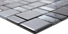 Mosaïque de verre Carreaux de mosaïque gris anthracite noir combinaison irisée MOS68-035B