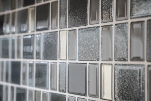 Mosaïque de verre Carrelage cream gris anthracite combinaison irisée MOS68-0213G