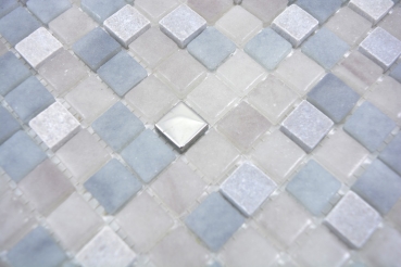 Mosaïque de verre Carreaux de mosaïque pierre cream gris GRIGIO SALLE DE BAIN WC CUISINE MUR MOS91-0204