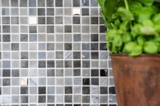 Mosaïque de verre Carrelage pierre gris anthracite NERO SALLE DE BAINS WC cuisine MUR MOS91-0334