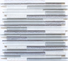 Échantillon manuel Carreau de mosaïque Translucide Composite blanc Multistick Mosaïque de verre Crystal Artificial blanc MOS86-MS90_m