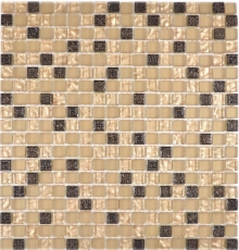 Échantillon manuel Carreau de mosaïque Translucide beige Mosaïque de verre Crystal Resin beige beige mat MOS92-1207_m