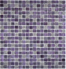 Motif main Carreau de mosaïque translucide lilas Mosaïque de verre Crystal Resin lilas mat BAD WC cuisine MUR MOS92-1107_m