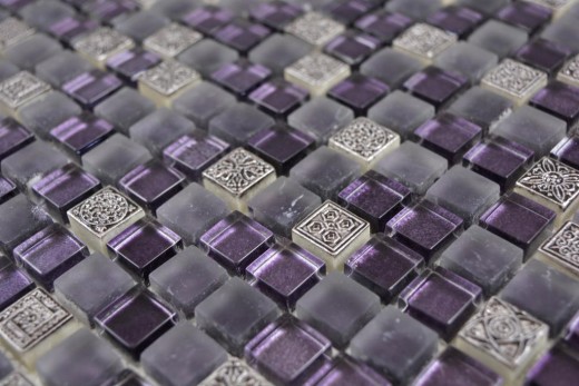 Mosaïque de verre Mosaïque lilas Résine verre dépoli givré BAD WC carreau de cuisine - MOS92-1107