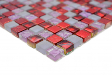 Mosaïque de verre Mosaïque rouge rose Résine mat Verre laiteux givré Carrelage cuisine - MOS92-0911