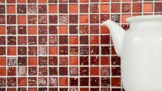 Pierre artificielle Rustique Carreau de mosaïque Verre Mosaïque Résine rouge feu foncé SALLE DE BAIN WC DOSSIER CUISINE MUR - MOS82-0906
