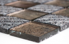 Motif manuel Carreau de mosaïque Translucide champagne noir Mosaïque de verre Crystal Resin Optik MOS78B-0702_m