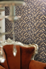 Mosaïque de verre Pierre naturelle Carreau de mosaïque Résine noir or argent Dos de cuisine Protection contre les éclaboussures Miroir de salle de bain - MOS92-0301
