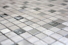 Carreau de mosaïque Translucide acier inoxydable gris blanc Mosaïque de verre Crystal pierre acier wood white MOS92-2002_f