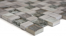 Mosaïque Carreau composite Résine Céramique gris blanc gris clair crème beige Multiformat Mosaïque de verre Carreaux - MOS82-2002