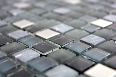 Échantillon manuel Carreau de mosaïque Translucide acier inoxydable noir Mosaïque de verre Crystal Pierre acier noir verre MOS92-0203_m