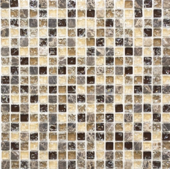 Échantillon manuel Carreau de mosaïque Translucide beige foncé Mosaïque de verre Crystal Pierre emperador foncé MOS92-1055_m