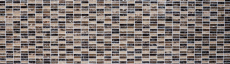 Plaquette Rectangle Carreaux Mosaïque Verre Fractionné Marbre Pierre Naturelle Marron Foncé Beige Mur Salle de Bains Cuisine WC - MOS87-S1255