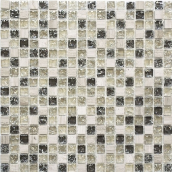 Échantillon manuel Carreau de mosaïque gris-vert translucide Mosaïque de verre Crystal pierre gris-vert MOS92-1052_m