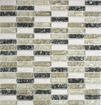 Échantillon manuel Carreau de mosaïque gris-vert translucide Bâtons de mosaïque de verre Crystal pierre gris-vert MOS87-S1252_m