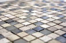 Mosaïque de verre Pierre naturelle Carreau de mosaïque gris clair crème argenté Marbre structure Carrelage salle de bain - MOS92-HQ10