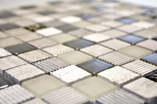 Échantillon manuel Carreau de mosaïque Translucide gris clair or Mosaïque de verre Crystal Pierre EP gris clair or MOS83-HQ22_m